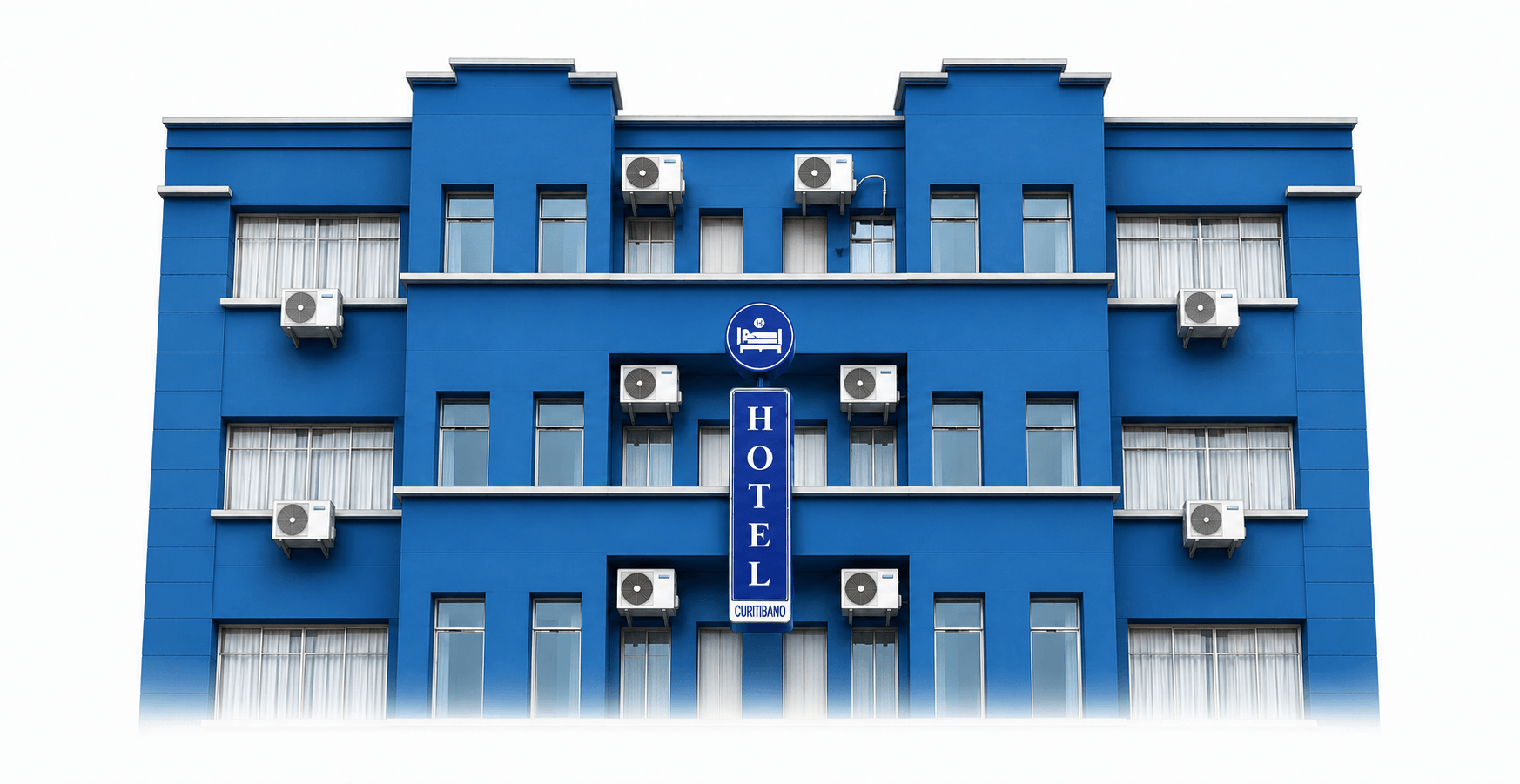 Fachada do Hotel Curitibano, hotel no centro histórico de Curitiba